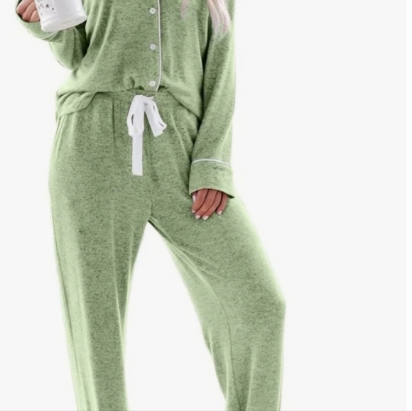 Aamikast Women's Pajama Sets Long Sleeve Button Down Sleepwear Nightwear Soft Pj - Picture 2 of 5